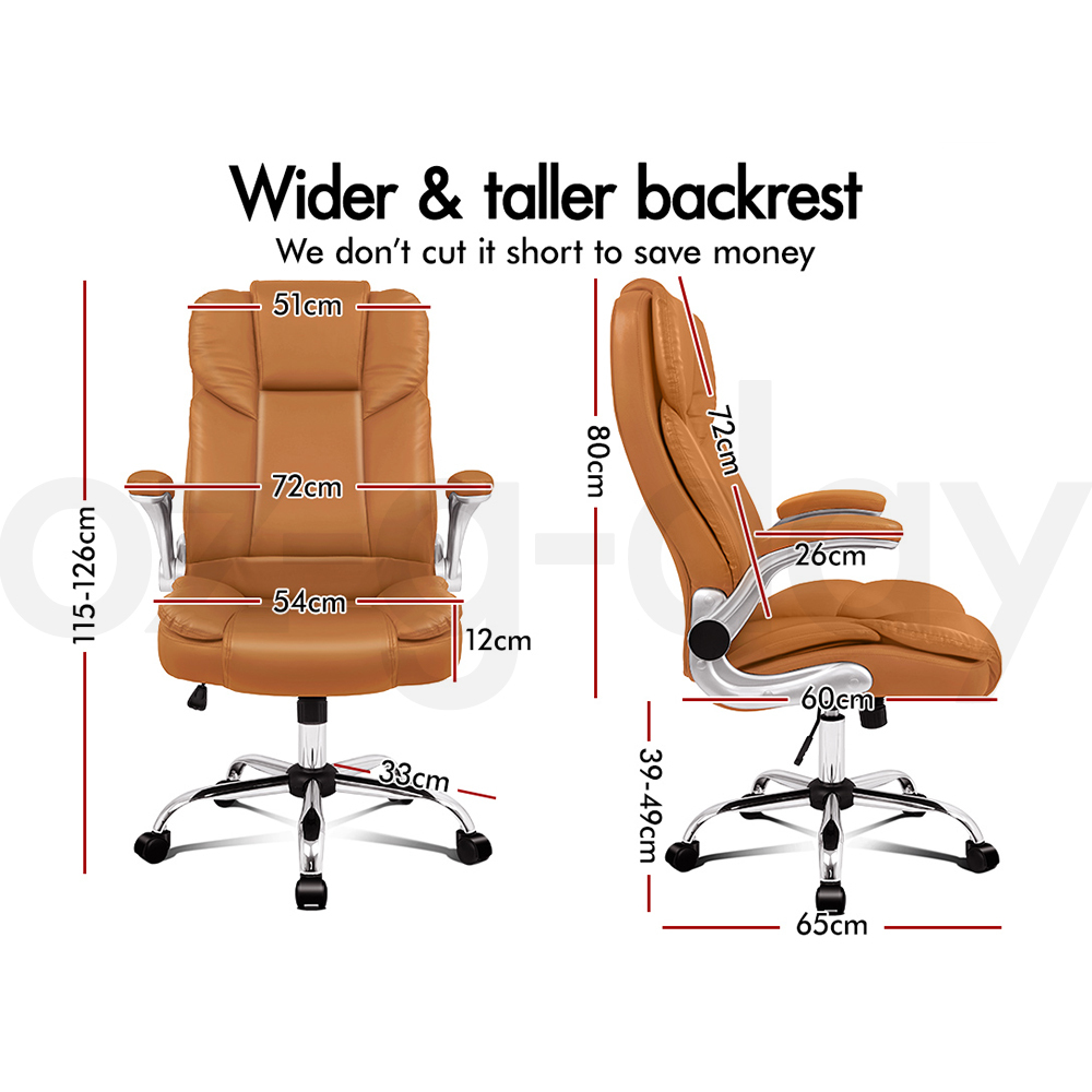 ALFORDSON Office Chair Executive Computer Gaming Leather Seat Racing Tilt - Picture 21 of 47