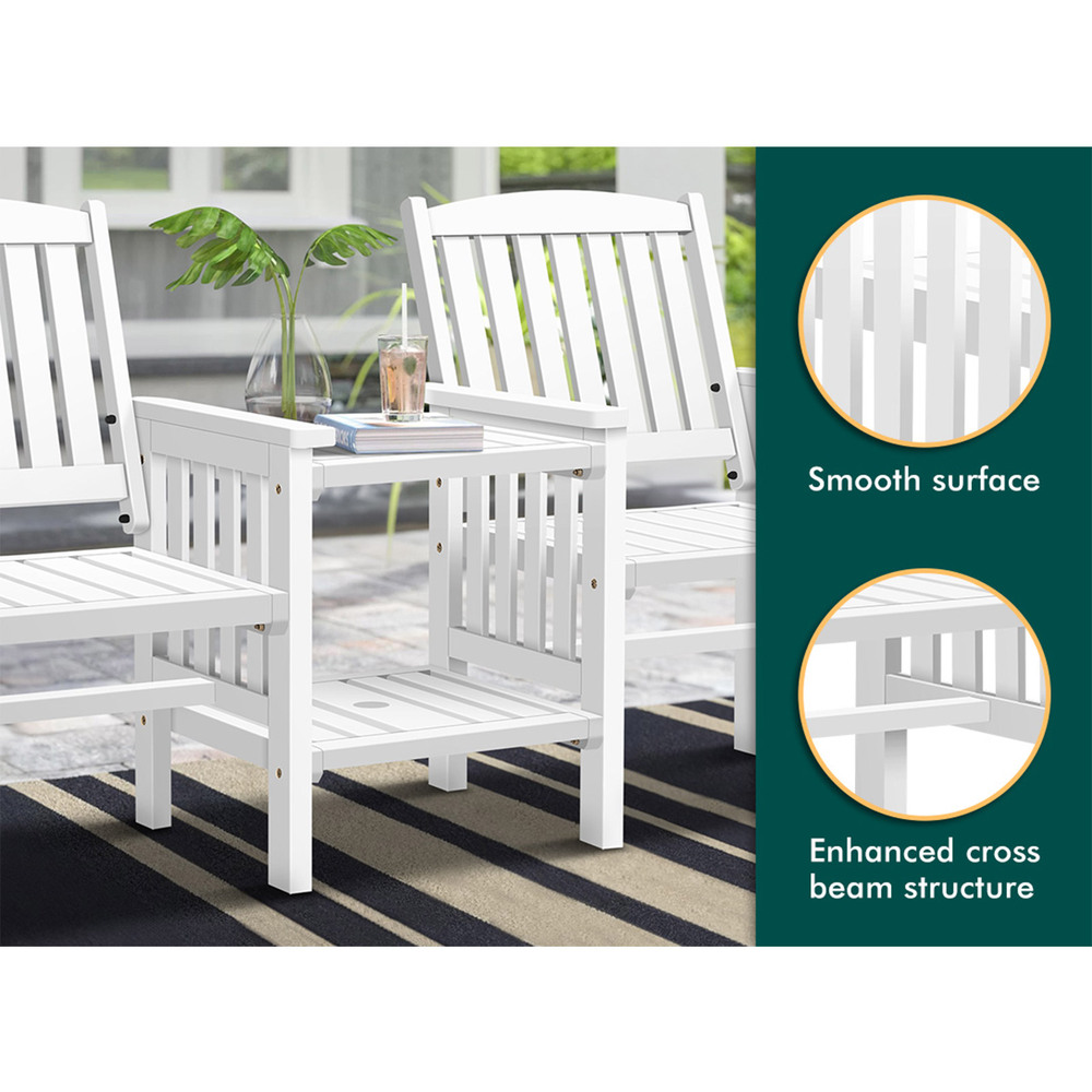 ALFORDSON Outdoor Garden Bench Wooden Loveseat Patio Chairs Table Furniture Set - Picture 29 of 31