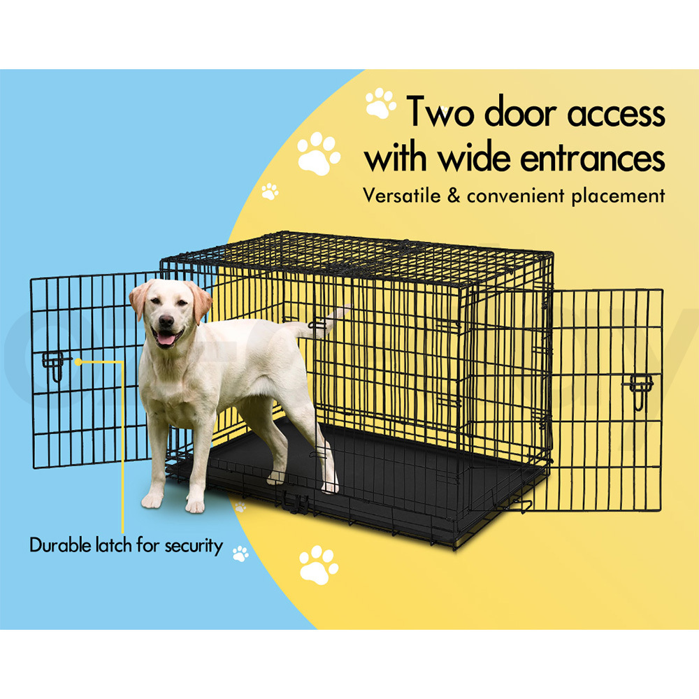 BEASTIE Dog Cage Pet Crate Kennel Cat Collapsible Metal Playpen 24"~ 48" Large - Picture 10 of 124