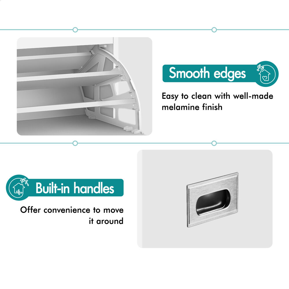 ALFORDSON Shoe Cabinet Bench Storage Rack Organiser Shelf 12/18 Pairs White - Picture 73 of 77