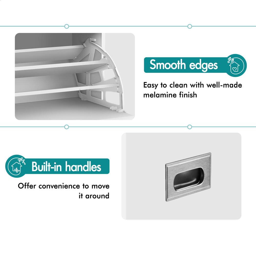 ALFORDSON Shoe Cabinet Bench Storage Rack Organiser Shelf 12/18 Pairs White - Picture 39 of 77