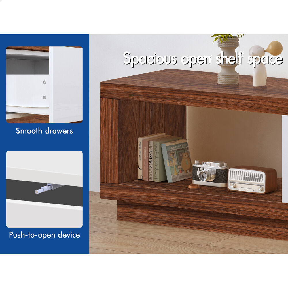 ALFORDSON Extendable Entertainment Unit TV Cabinet 190-280cm Stand Storage Shelf - Picture 43 of 60