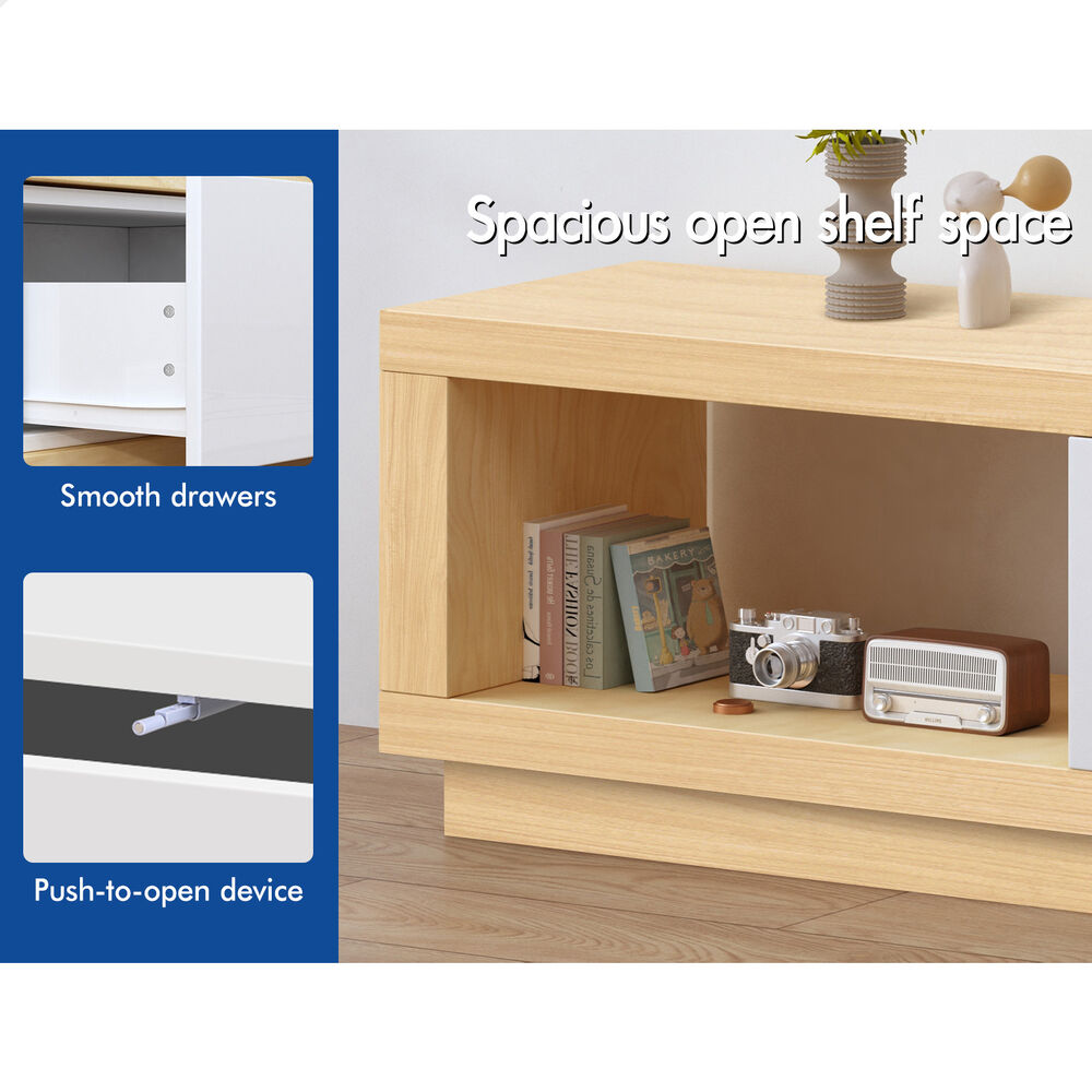 ALFORDSON Extendable Entertainment Unit TV Cabinet 190-280cm Stand Storage Shelf - Picture 55 of 60