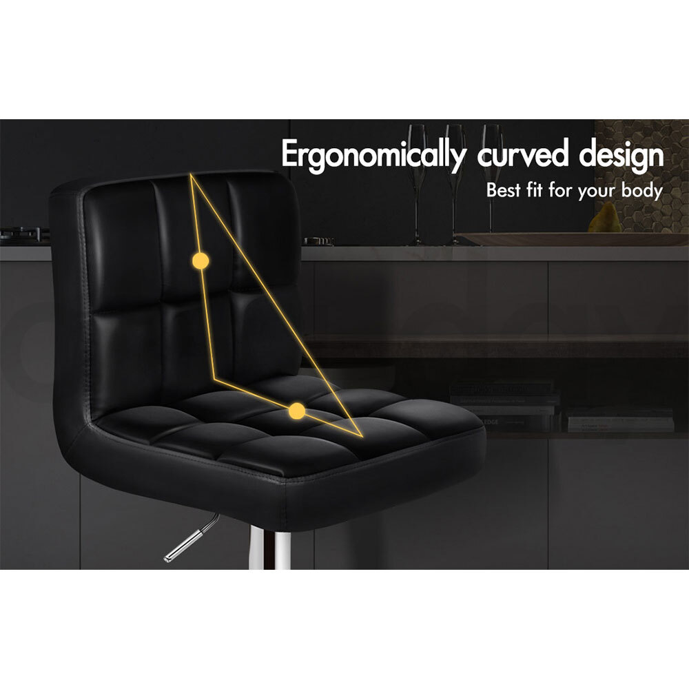 ALFORDSON Bar Stools Ralph Kitchen Swivel Chair Gas Lift Leather/Fabric x2/x4 - Picture 34 of 146
