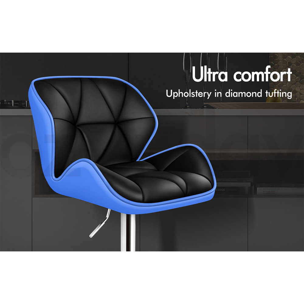 ALFORDSON Bar Stools Willa Kitchen Swivel Chair Gas Lift Leather Seat x2/x4 - Picture 190 of 194