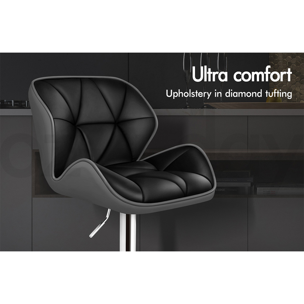 ALFORDSON Bar Stools Willa Kitchen Swivel Chair Gas Lift Leather Seat x2/x4 - Picture 46 of 194