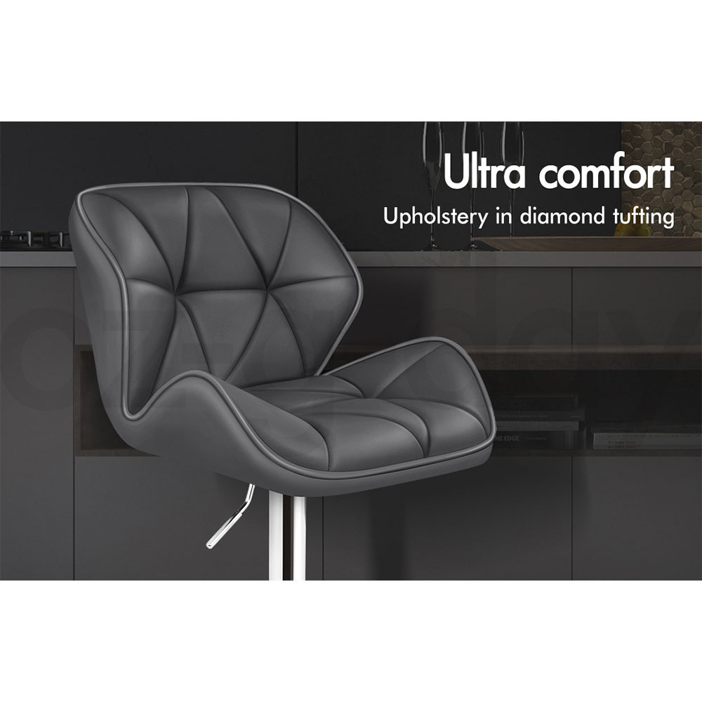 ALFORDSON Bar Stools Willa Kitchen Swivel Chair Gas Lift Leather Seat x2/x4 - Picture 94 of 194