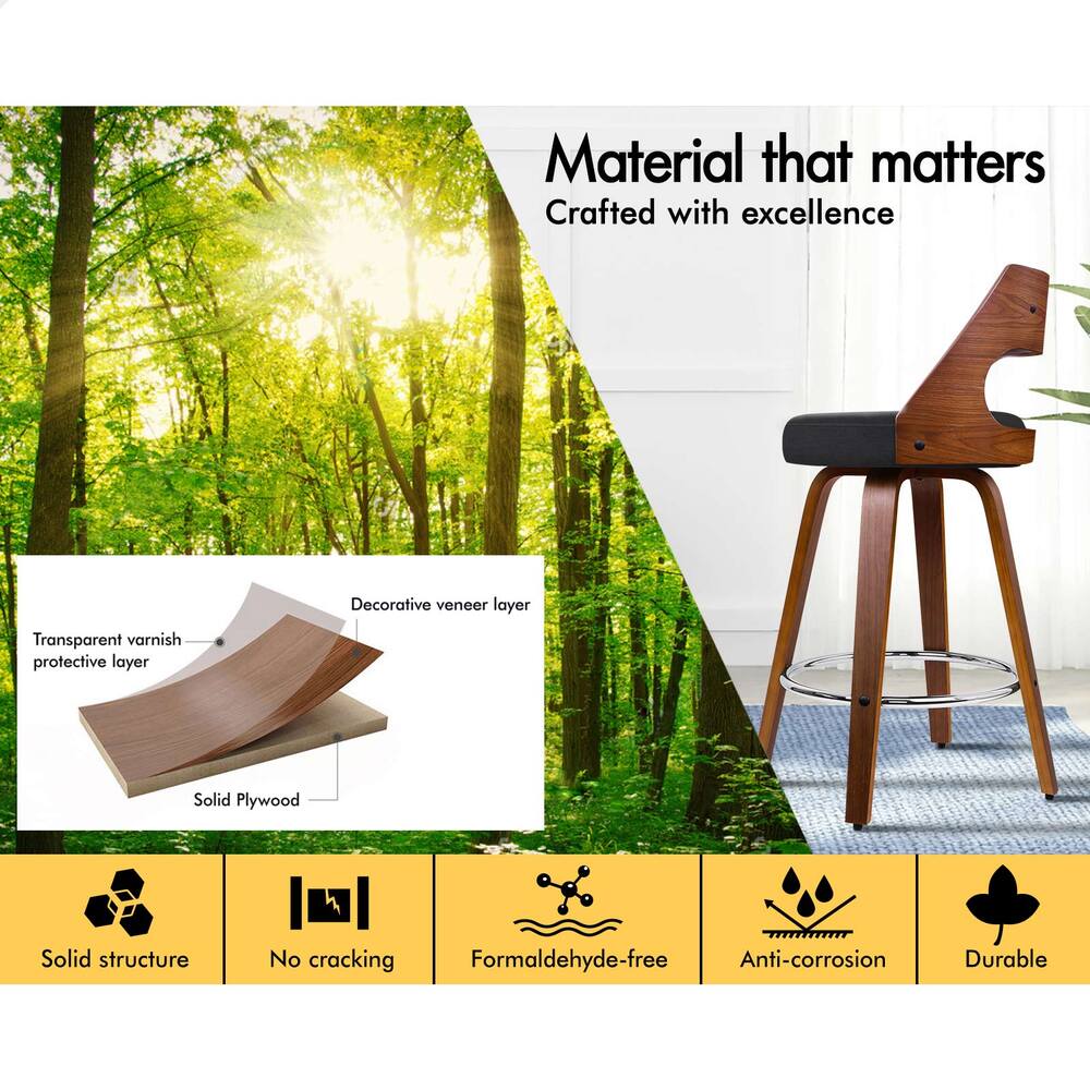 ALFORDSON Wooden Bar Stools Eden Kitchen Counter Swivel Dining Chair x2/x4 - Picture 57 of 115