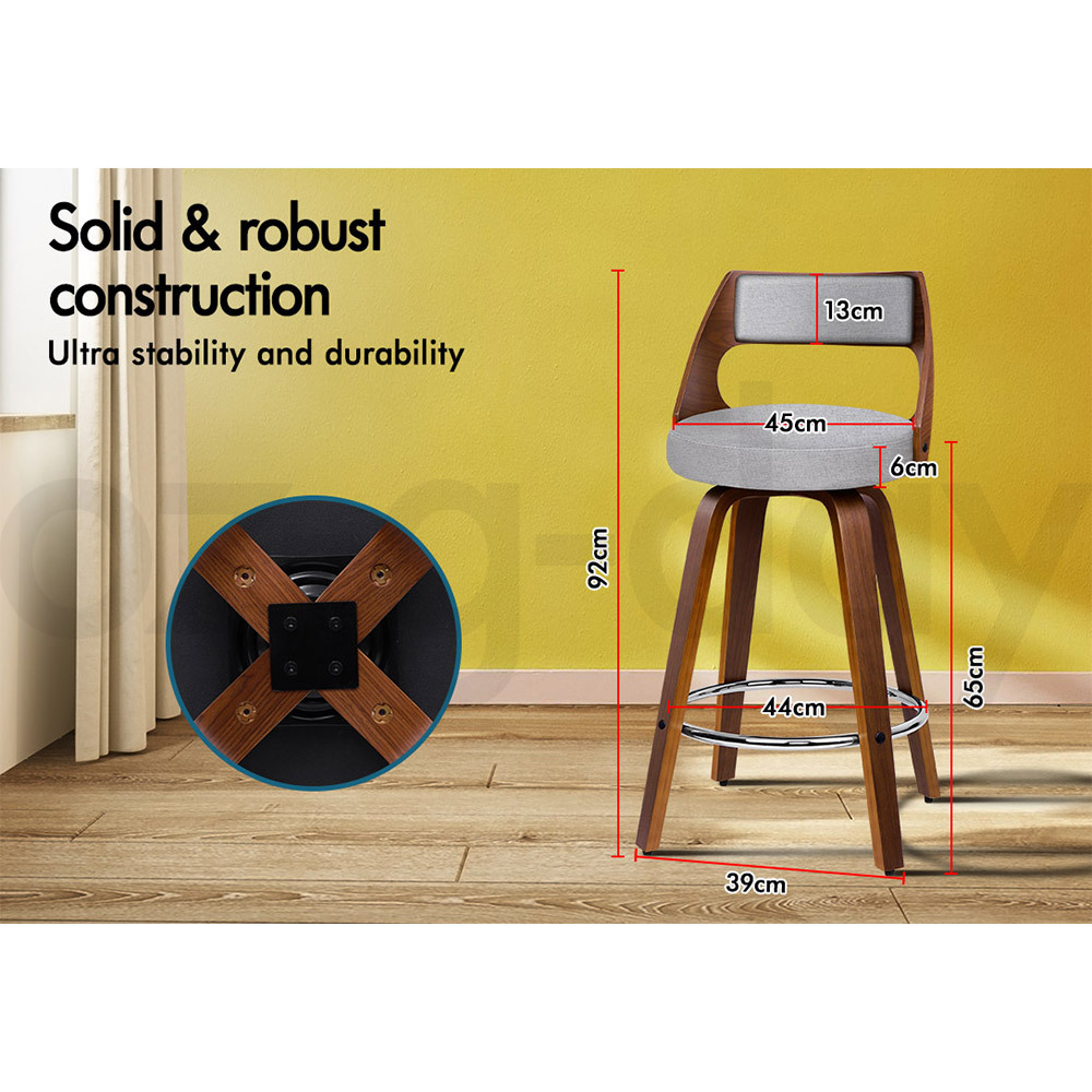 ALFORDSON Wooden Bar Stools Eden Kitchen Counter Swivel Dining Chair x2/x4 - Picture 87 of 115
