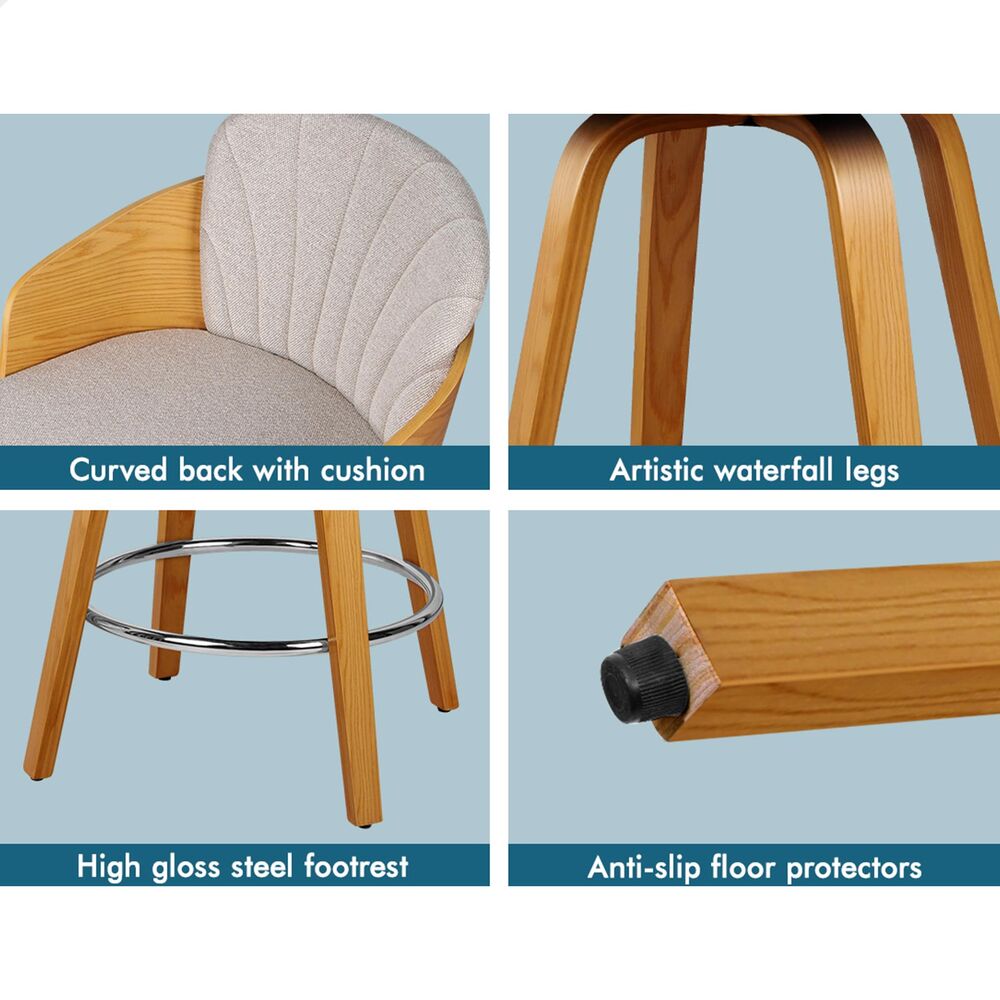 ALFORDSON Kitchen Bar Stools Wooden Swivel Leather Metal Dining Chair x2/x4 - Picture 630 of 1,020
