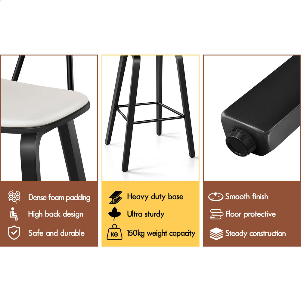 ALFORDSON Kitchen Bar Stools Wooden Swivel Leather Metal Dining Chair x2/x4 - Picture 530 of 1,020