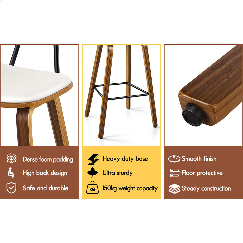 ALFORDSON Kitchen Bar Stools Wooden Swivel Leather Metal Dining Chair x2/x4 - Picture 580 of 1,020
