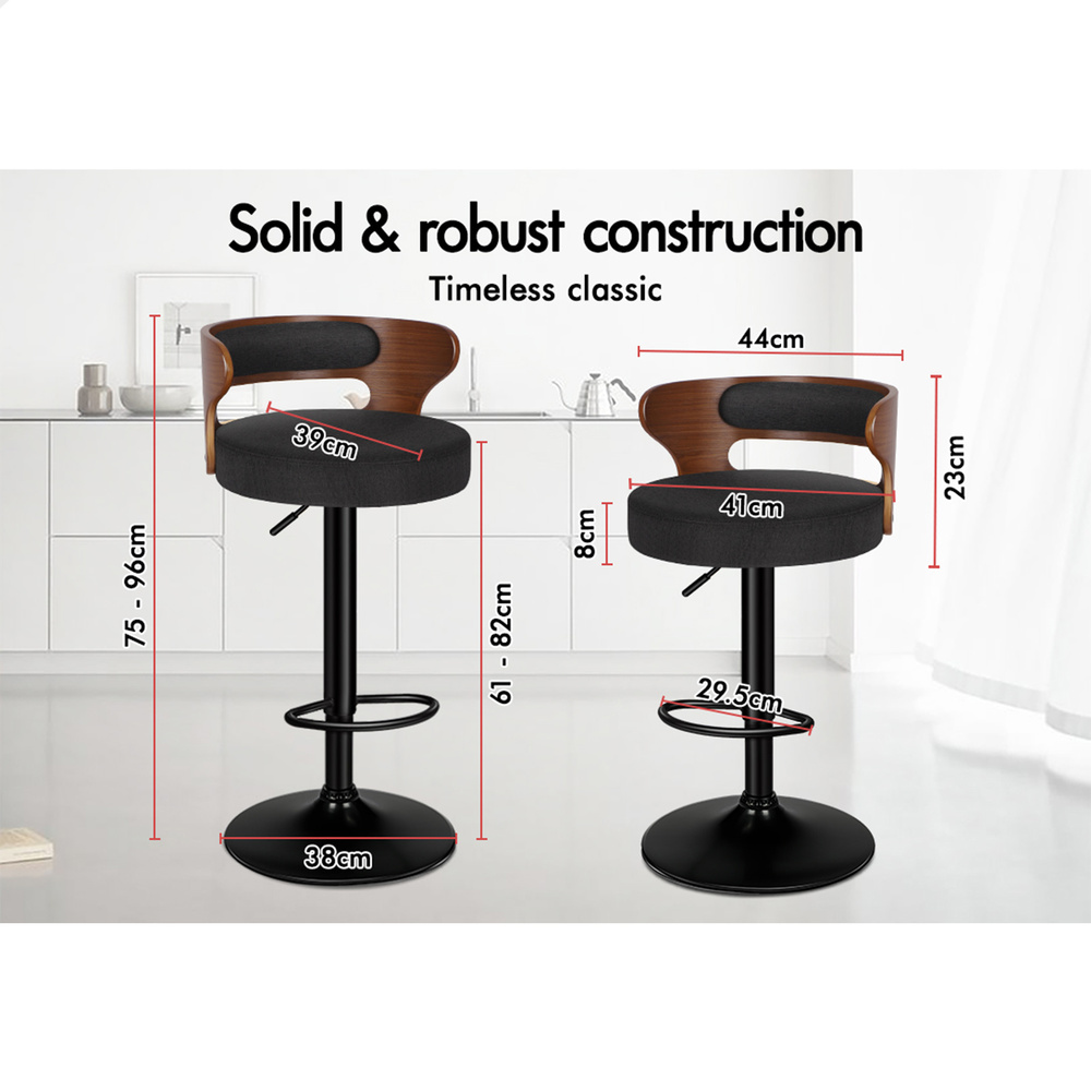 ALFORDSON Bar Stool Wooden Kitchen Swivel Chair Leather Fabric Reno x2/x4 - Picture 58 of 104