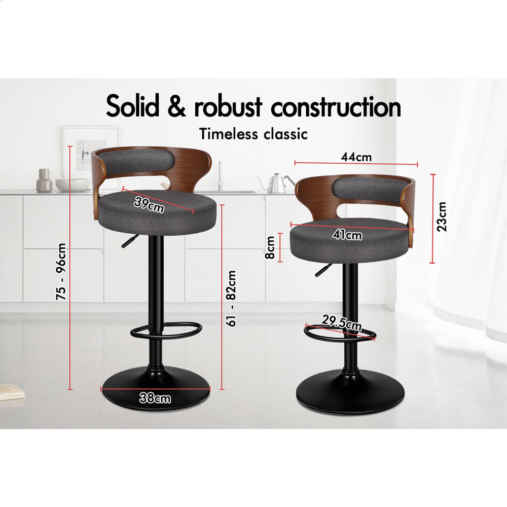 ALFORDSON Bar Stool Wooden Kitchen Swivel Chair Leather Fabric Reno x2/x4 - Picture 85 of 104
