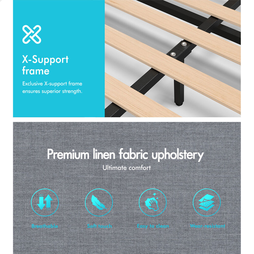 ALFORDSON Bed Frame Double Queen King RGB LED Gas Lift Storage Base Leather - Picture 787 of 1,903