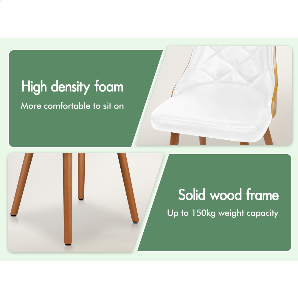ALFORDSON Dining Chairs Kitchen Swivel PU Leather Sherpa Velvet Wooden x1/x2/x4 - Picture 84 of 592