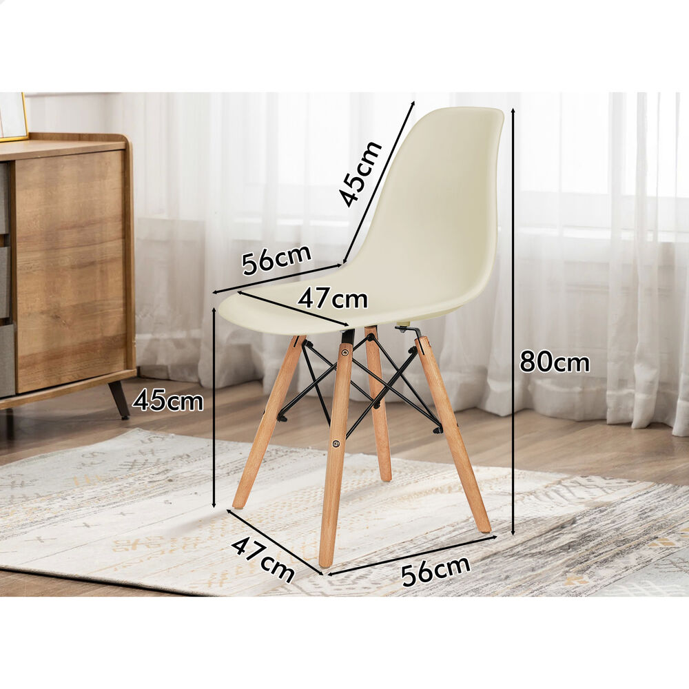 ALFORDSON 4x Dining Chairs Retro Steel Kitchen Lounge Cafe Side Solid Wood PP - Picture 10 of 68