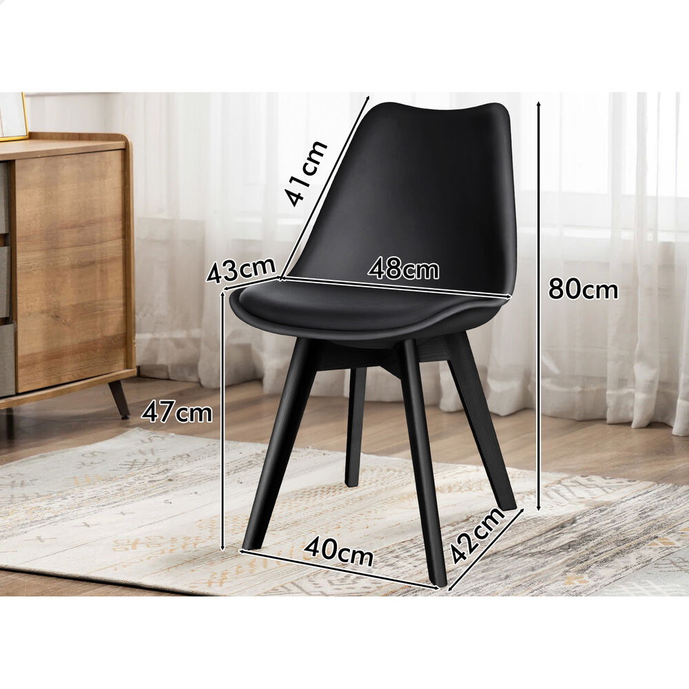 ALFORDSON 4x Dining Chairs Padding Retro PU Leather Kitchen Lounge Cafe Wooden - Picture 10 of 82