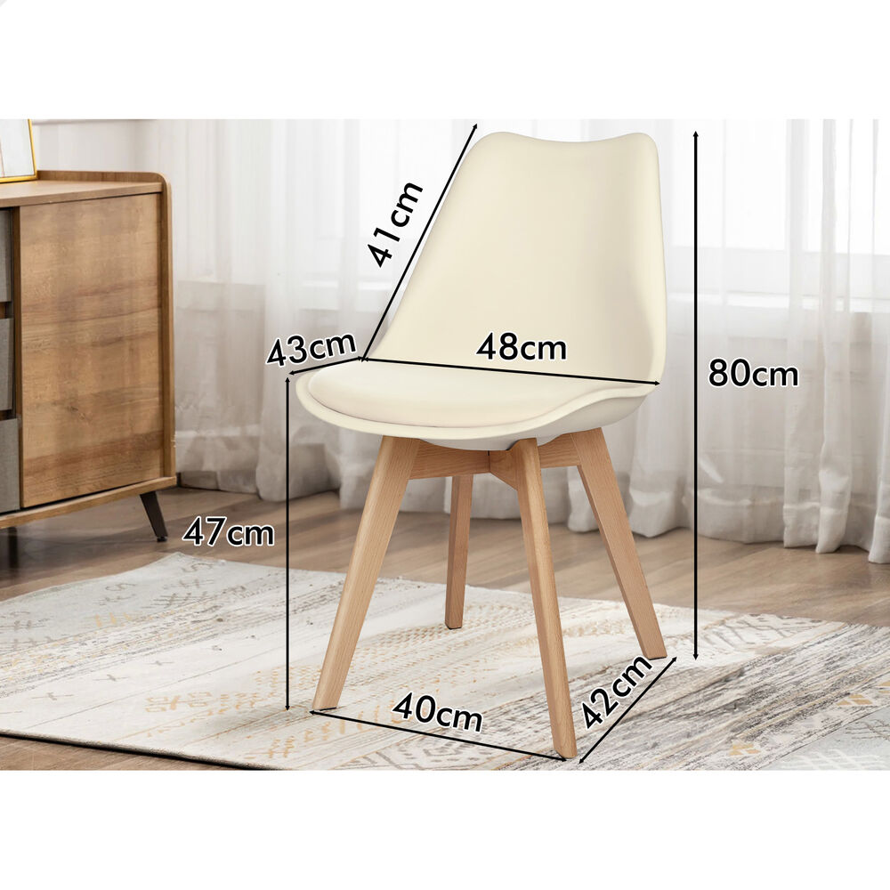ALFORDSON 4x Dining Chairs Padding Retro PU Leather Kitchen Lounge Cafe Wooden - Picture 21 of 82