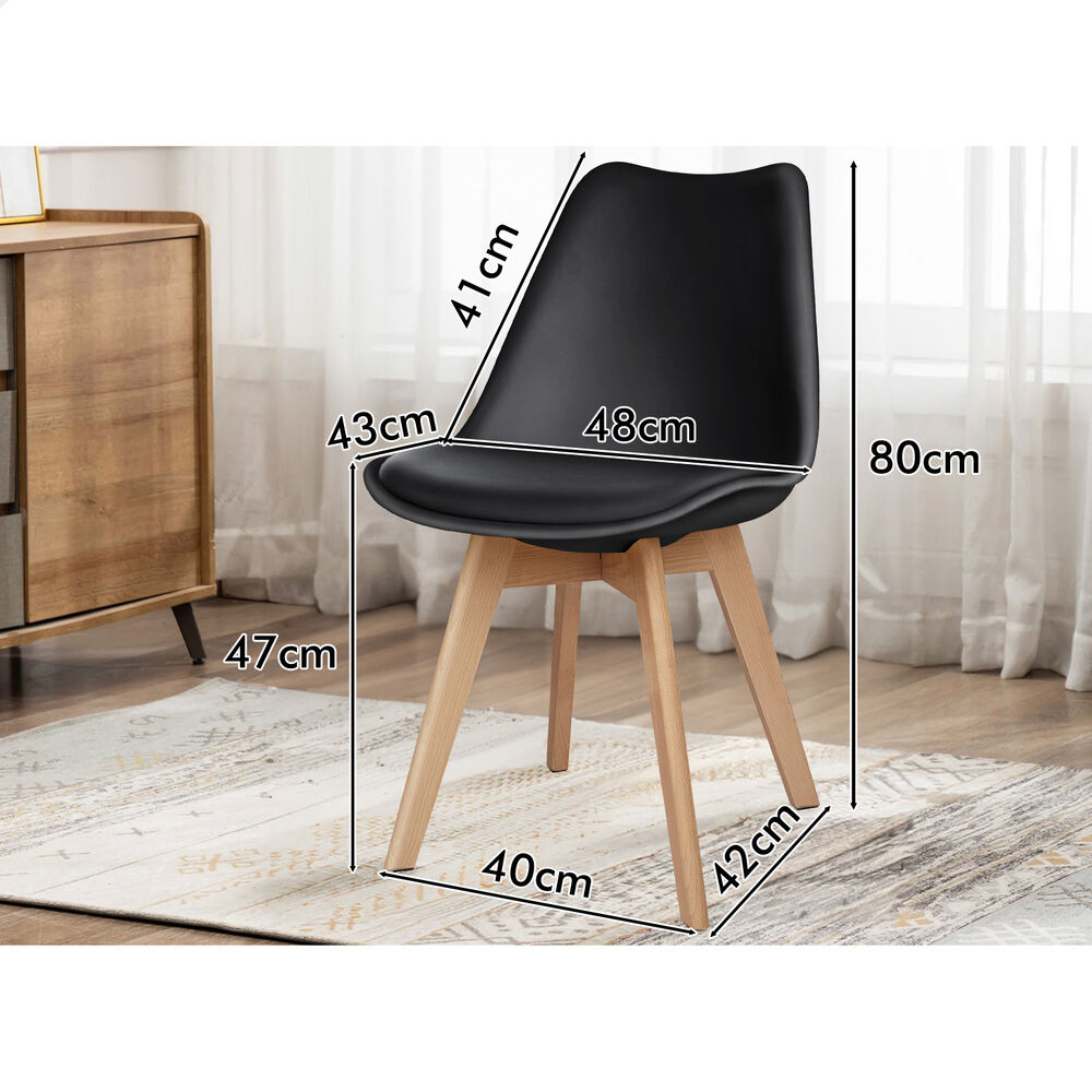ALFORDSON 4x Dining Chairs Padding Retro PU Leather Kitchen Lounge Cafe Wooden - Picture 32 of 82
