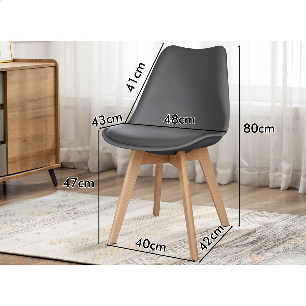 ALFORDSON 4x Dining Chairs Padding Retro PU Leather Kitchen Lounge Cafe Wooden - Picture 44 of 82