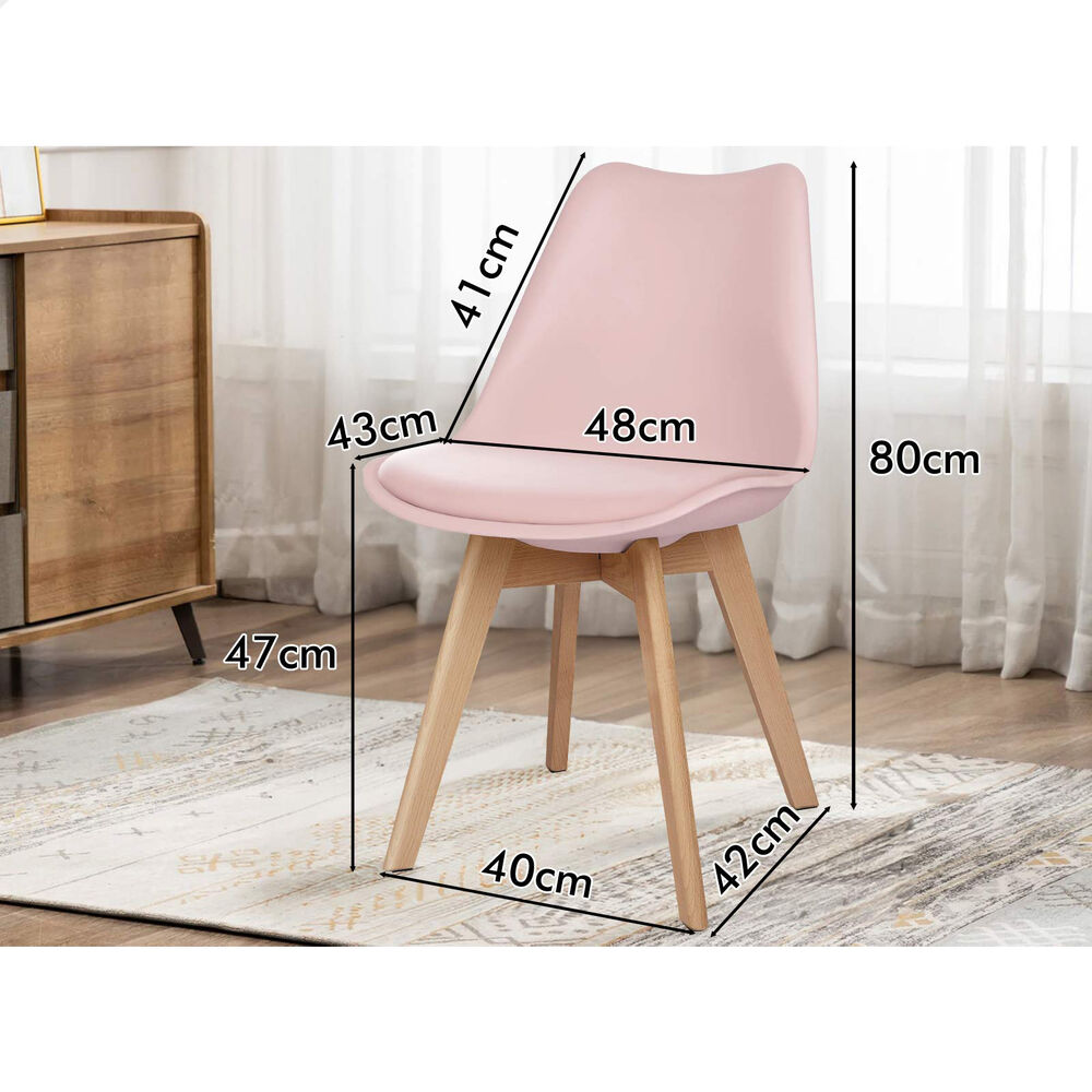 ALFORDSON 4x Dining Chairs Padding Retro PU Leather Kitchen Lounge Cafe Wooden - Picture 56 of 82