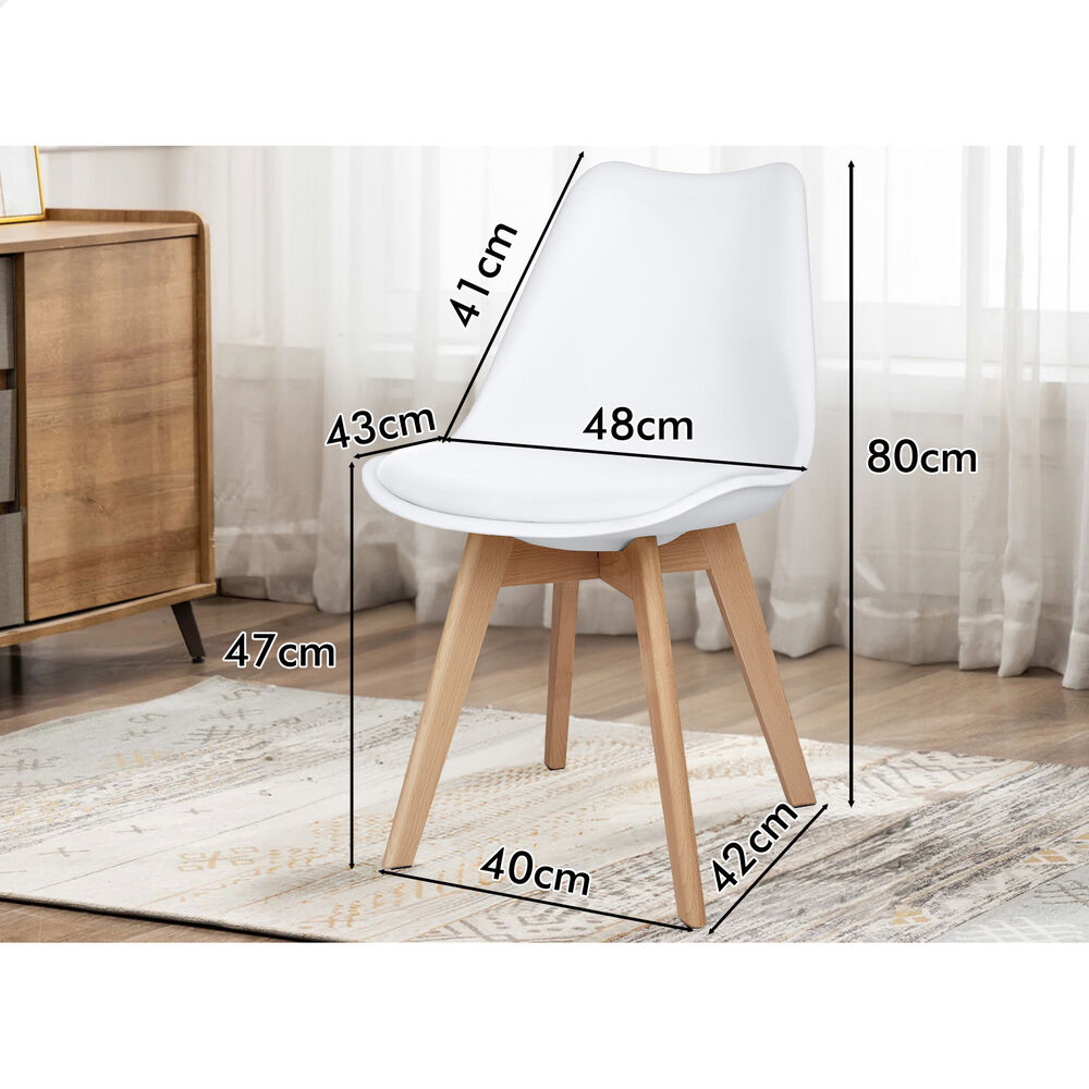 ALFORDSON 4x Dining Chairs Padding Retro PU Leather Kitchen Lounge Cafe Wooden - Picture 67 of 82