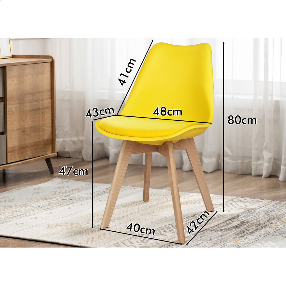 ALFORDSON 4x Dining Chairs Padding Retro PU Leather Kitchen Lounge Cafe Wooden - Picture 78 of 82