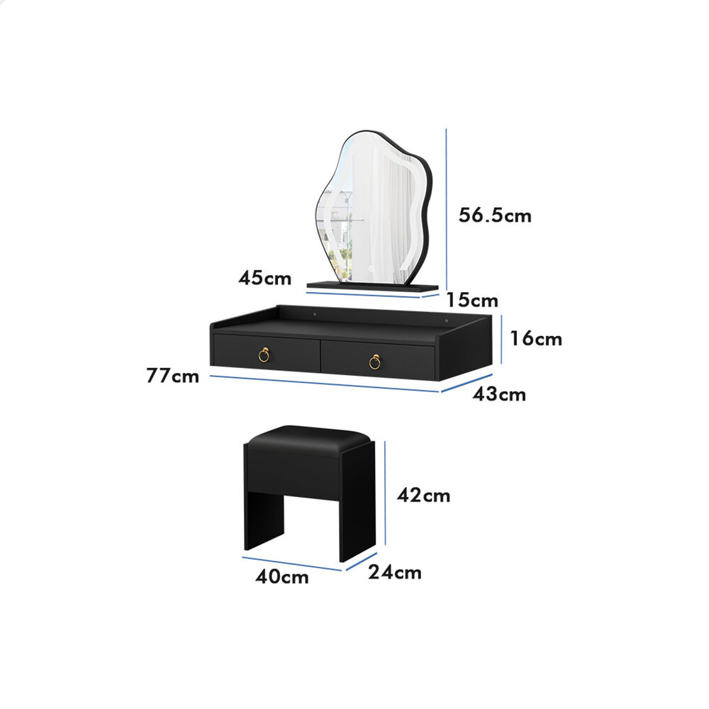 ALFORDSON Dressing Table Stool Set Makeup Mirror Storage Desk LED 10/12 Bulbs - Picture 511 of 671