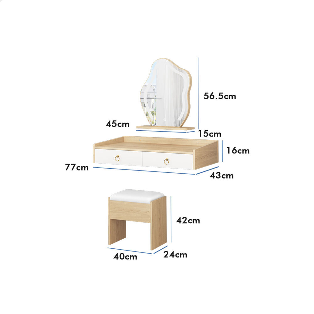 ALFORDSON Dressing Table Stool Set Makeup Mirror Storage Vanity Desk LED Bulbs - Picture 354 of 520