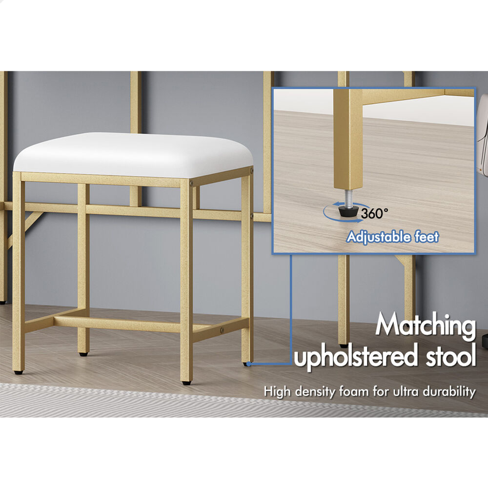 ALFORDSON Dressing Table Stool Set Makeup Mirror Storage Vanity Desk LED Bulbs - Picture 423 of 520