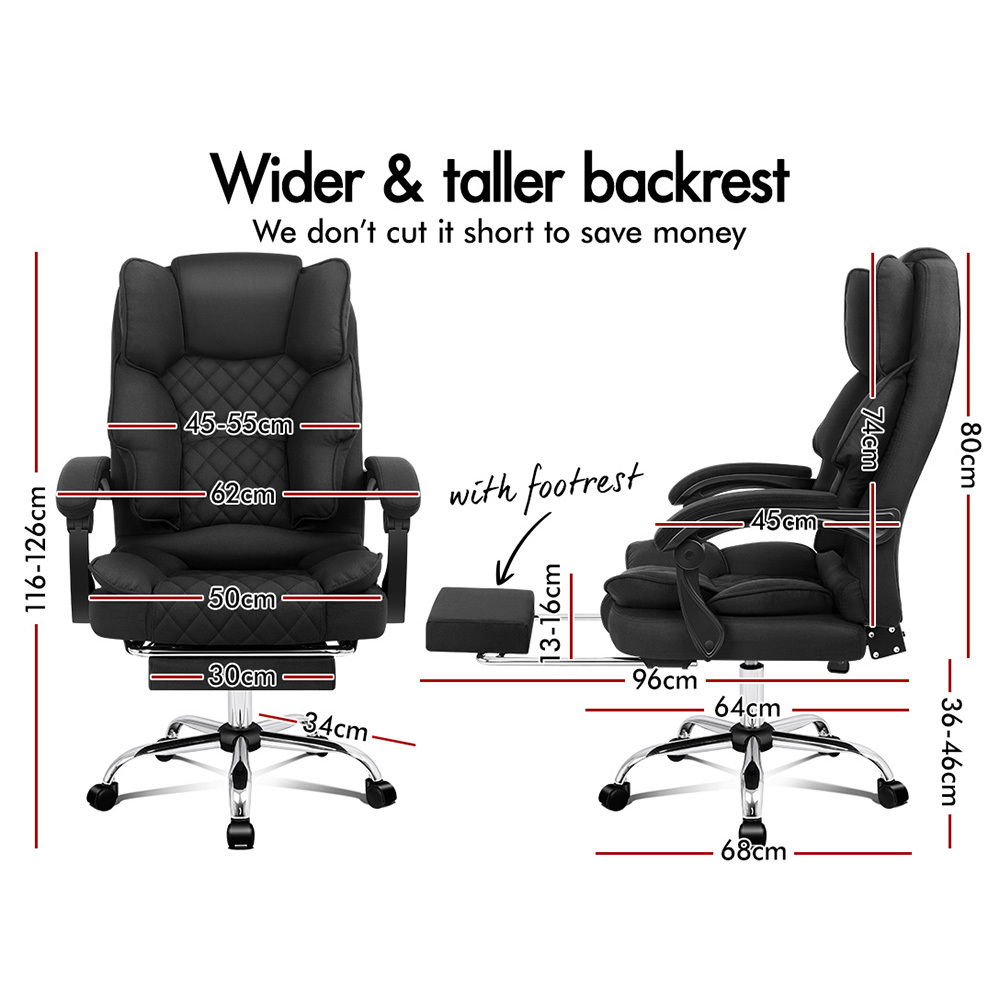 ALFORDSON Office Chair Executive Seat Fabric Racing Computer Work Recliner - Picture 83 of 111