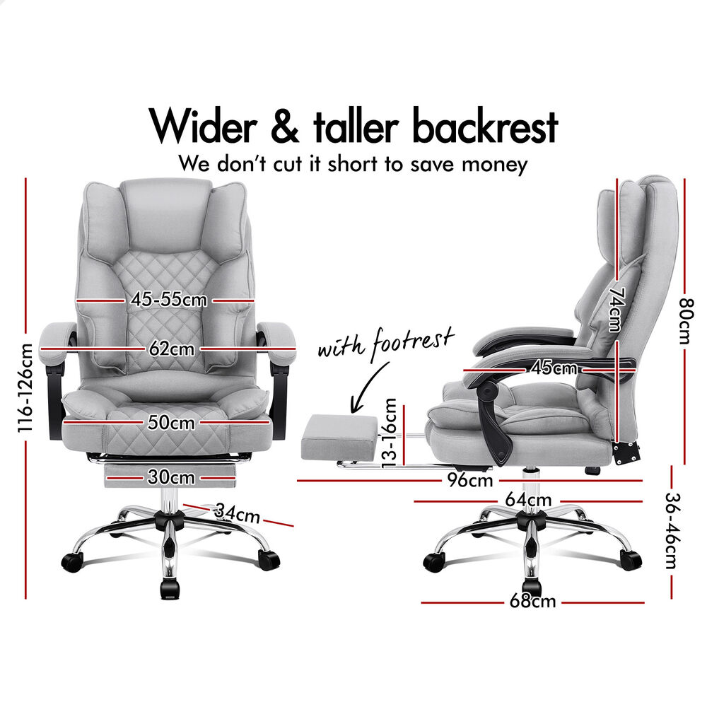 ALFORDSON Office Chair Executive Seat Fabric Racing Computer Work Recliner - Picture 107 of 111