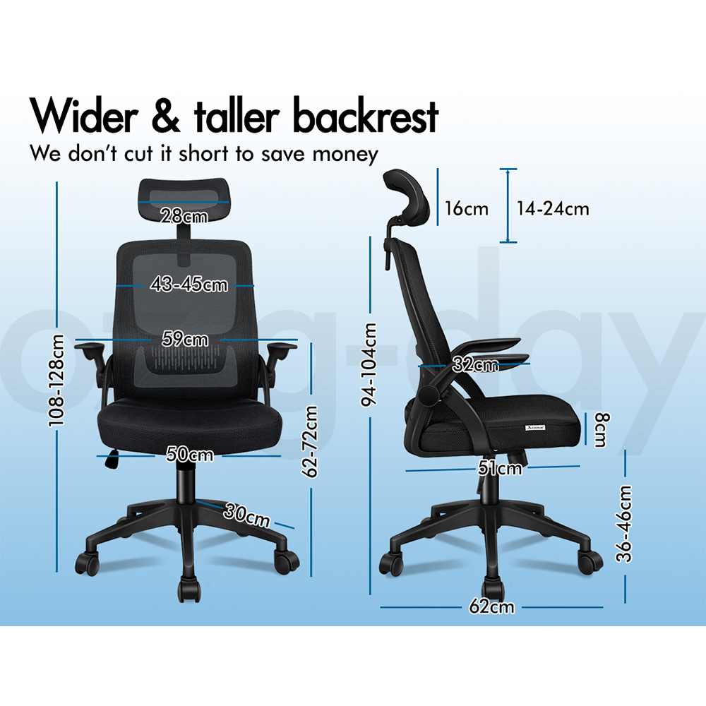 ALFORDSON Mesh Office Chair Computer Seat Executive Study Work Gaming - Picture 10 of 82