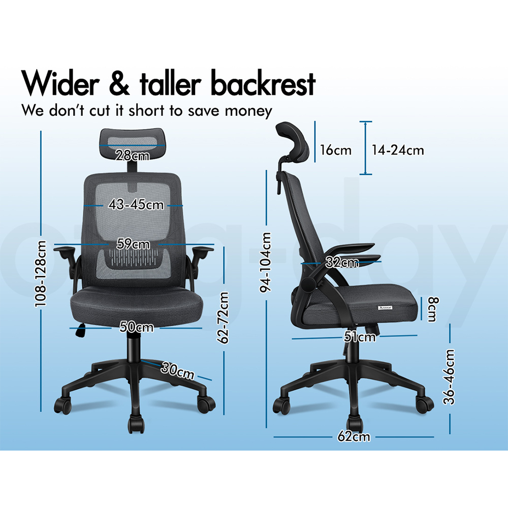 ALFORDSON Mesh Office Chair Computer Seat Executive Study Work Gaming - Picture 20 of 82
