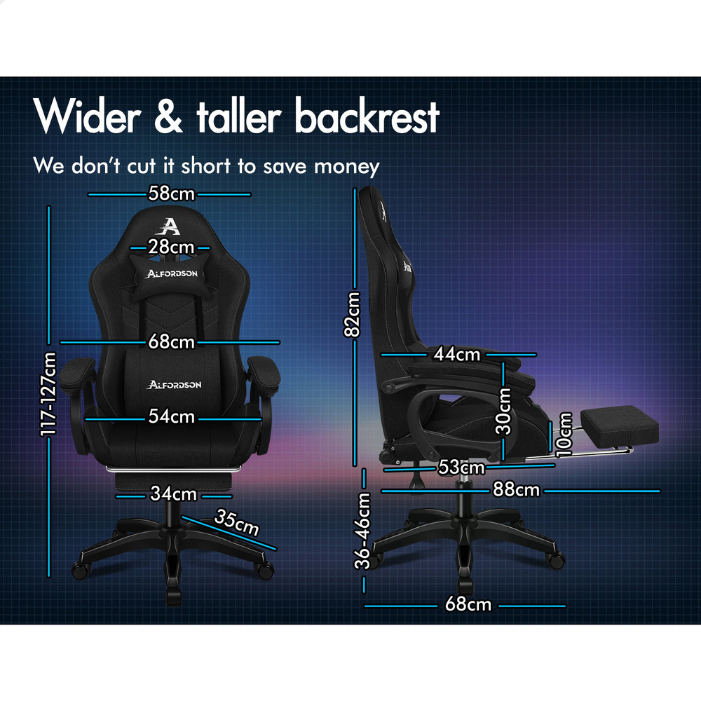 ALFORDSON Gaming Office Chair Massage Racing 12 RGB LED Computer Work Seat - Picture 239 of 267