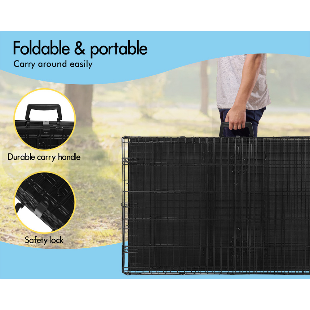 BEASTIE Dog Cage Pet Crate Kennel Cat Collapsible Metal Playpen 24"~ 48" Large - Picture 11 of 124