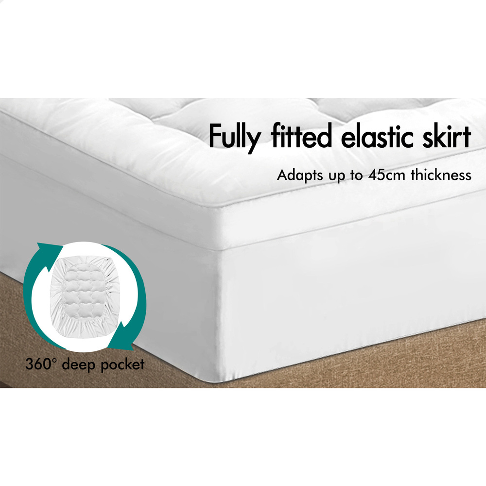 STARRY EUCALYPT Mattress Topper Pillowtop Luxury Bedding Mat Cover All Sizes 7cm - Picture 84 of 244