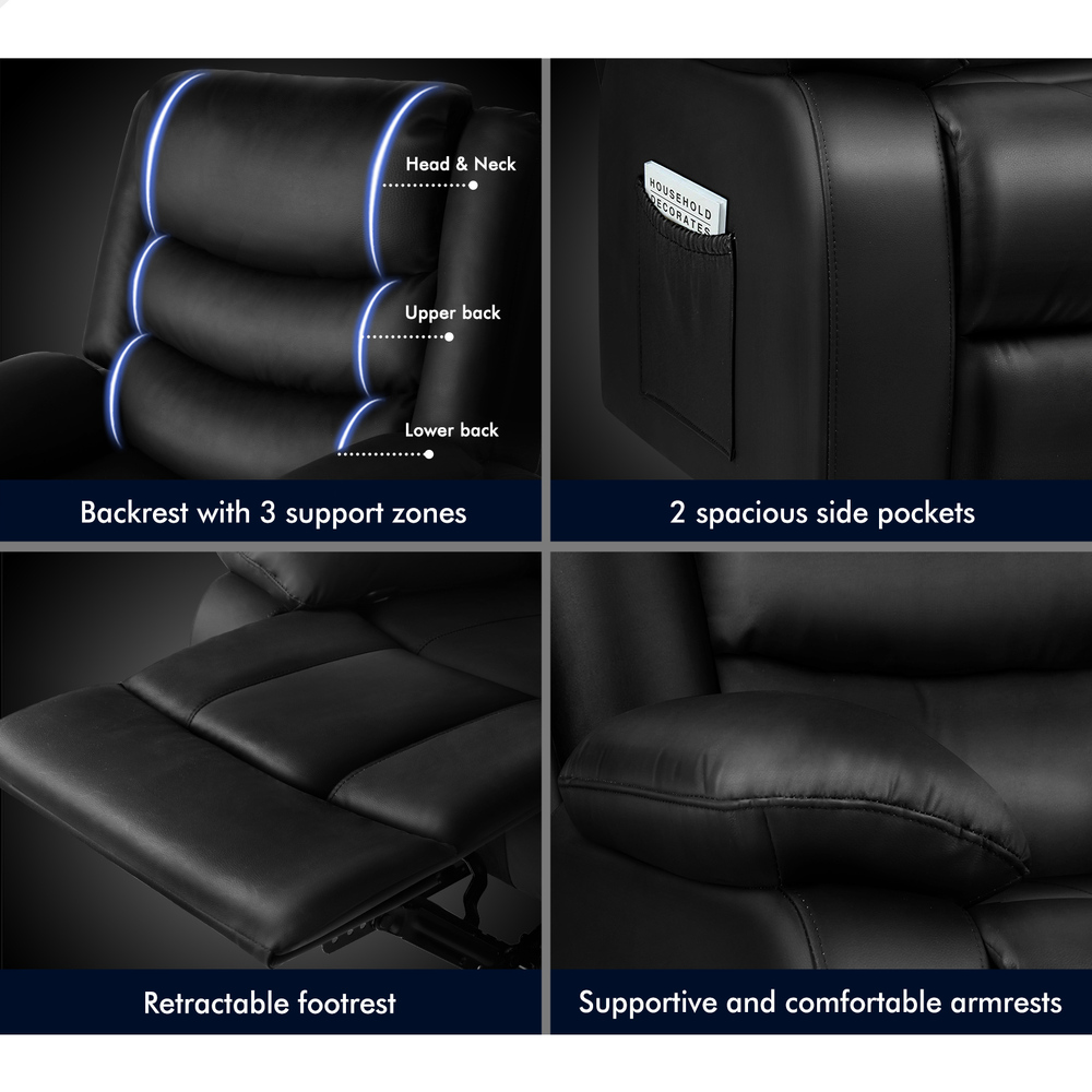 ALFORDSON Recliner Chair Armchair Power Lift Heated Massage Lounge Sofa Couch - Picture 60 of 72