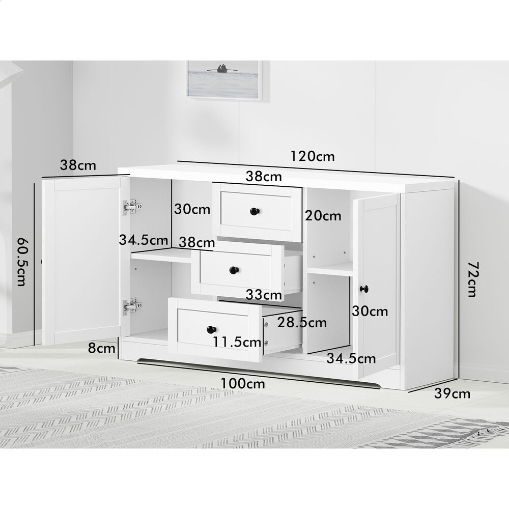 ALFORDSON Buffet Sideboard Cupboard Cabinet Storage Kitchen Hallway Doors Drawer - Picture 212 of 240