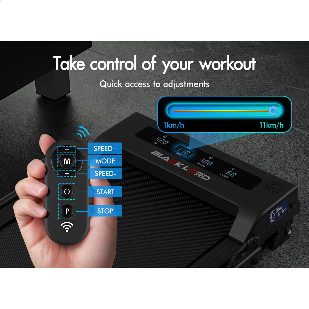 BLACK LORD Treadmill Electric Walking Pad Home Office Gym Fitness Remote Control - Picture 656 of 684