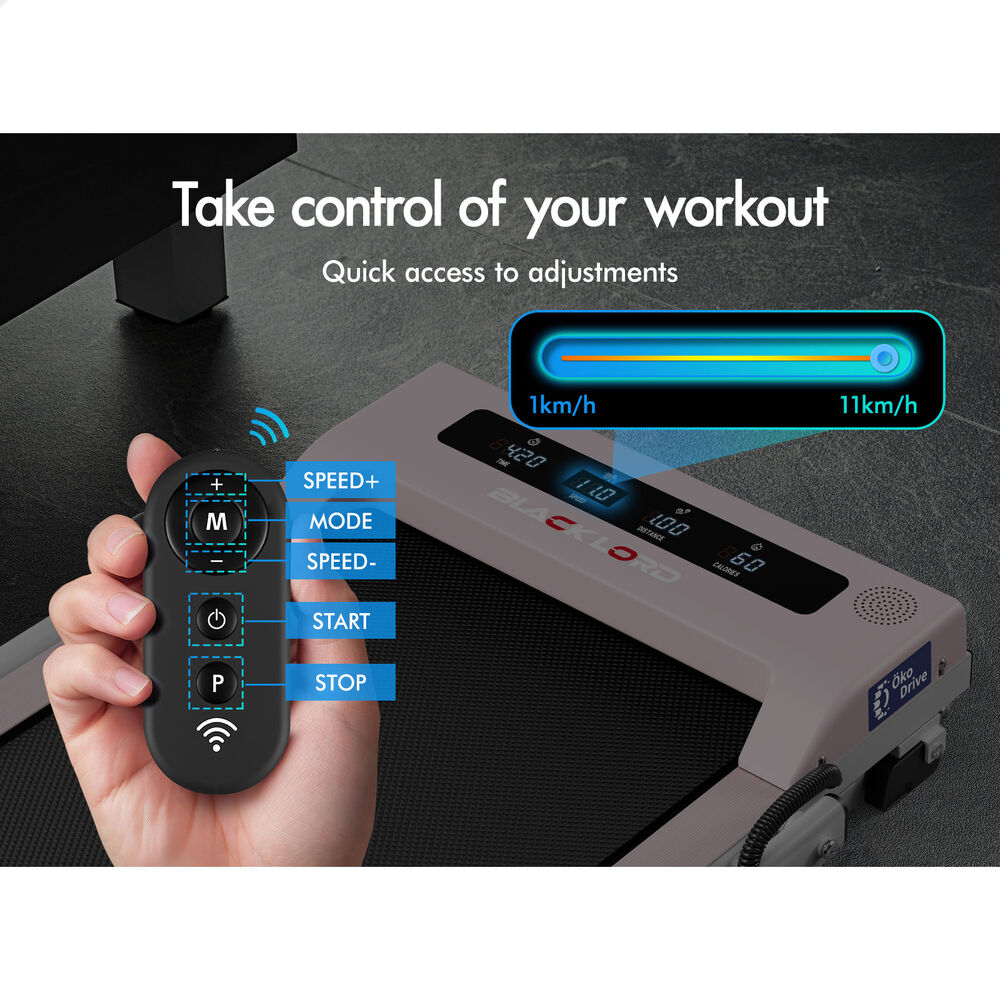 BLACK LORD Treadmill Electric Walking Pad Home Office Gym Fitness Remote Control - Picture 668 of 684