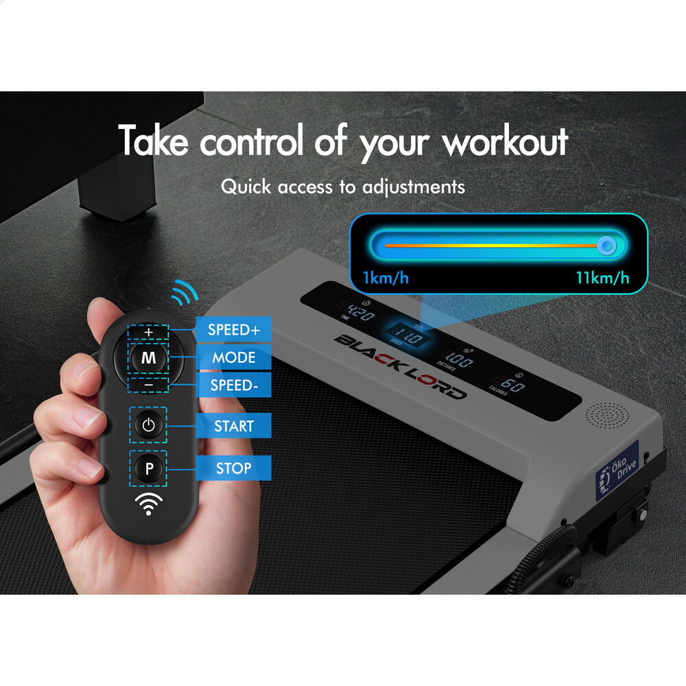 BLACK LORD Treadmill Electric Walking Pad Home Office Gym Fitness Remote Control - Picture 680 of 684