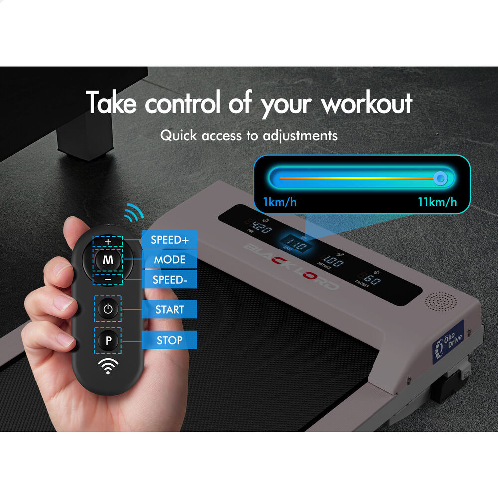 BLACK LORD Treadmill Electric Walking Pad Home Office Gym Fitness Remote Control - Picture 632 of 684