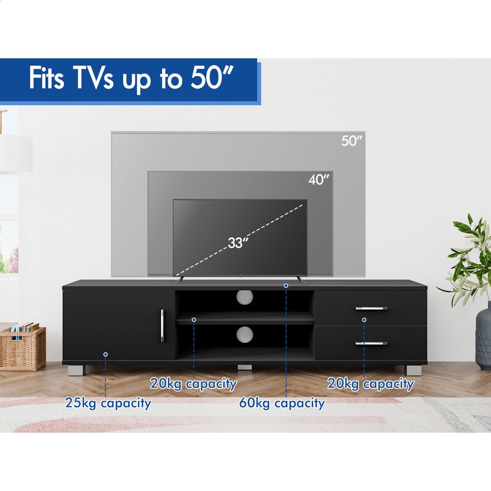 ALFORDSON TV Cabinet Entertainment Unit Stand 120cm Storage Shelf Drawers Wooden - Picture 20 of 48