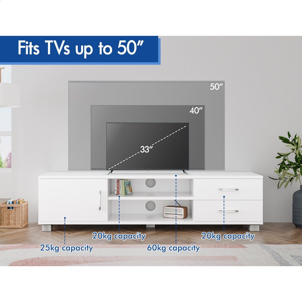 ALFORDSON TV Cabinet Entertainment Unit Stand 120cm Storage Shelf Drawers Wooden - Picture 44 of 48