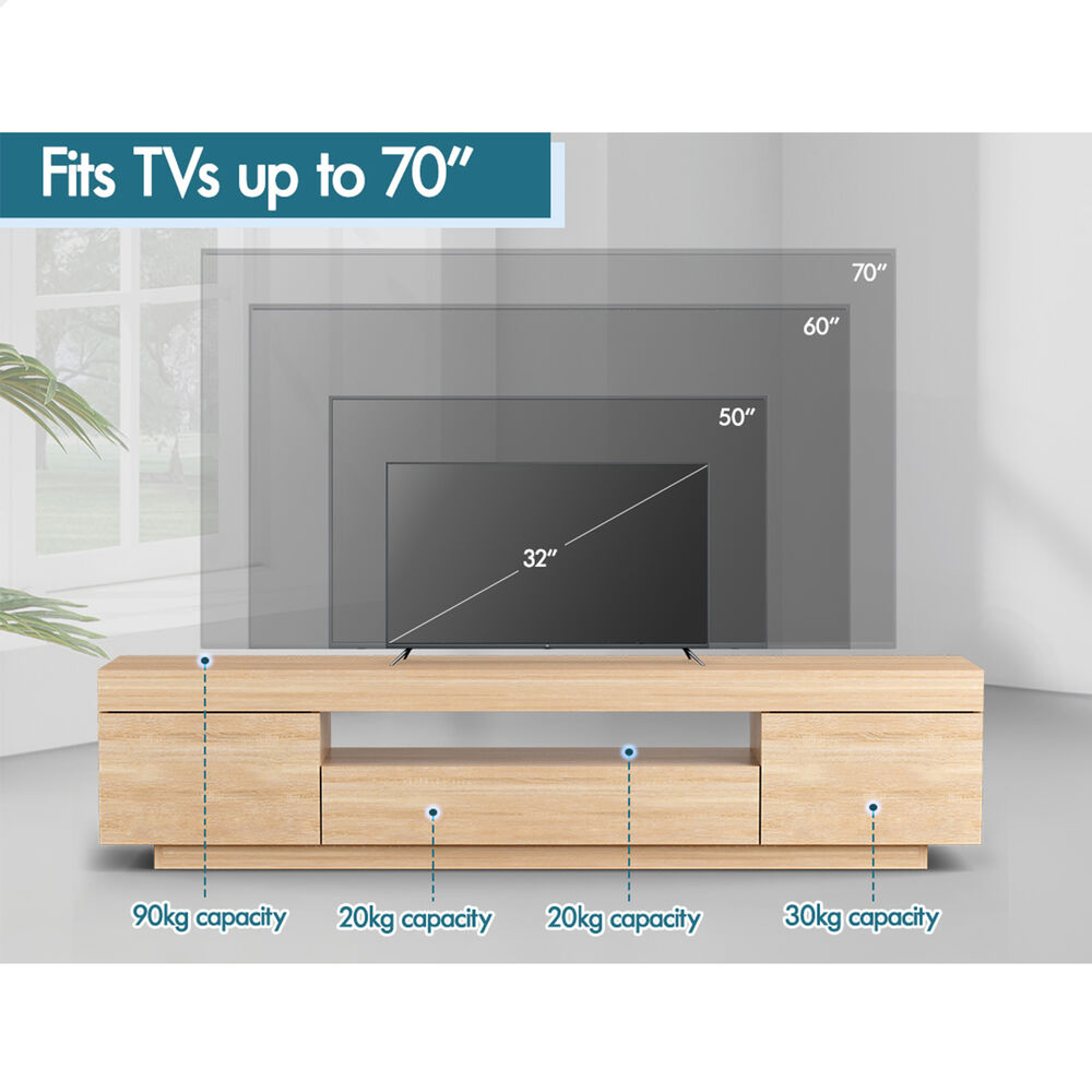 ALFORDSON Entertainment Unit 180cm TV Cabinet Stand LED Light High Gloss Drawer - Picture 32 of 48