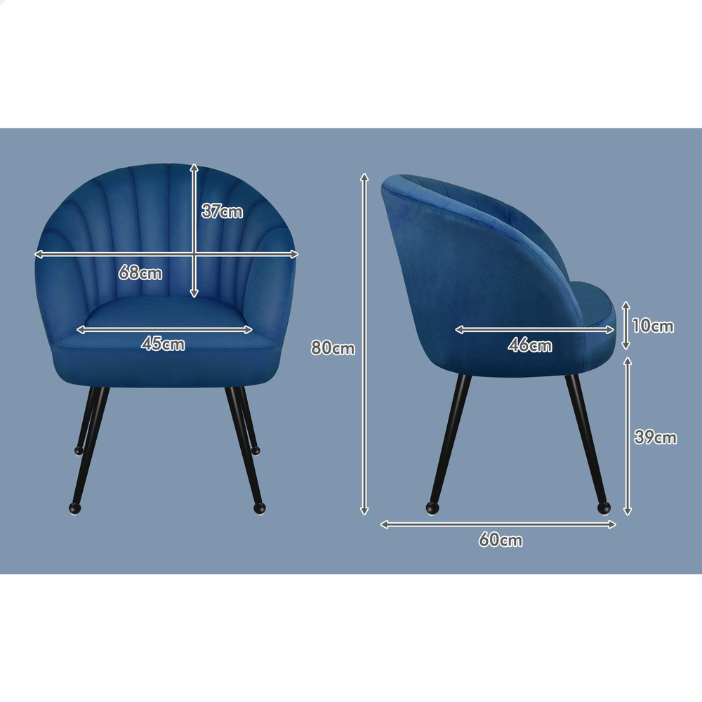 ALFORDSON Armchair Lounge Chair Tub Arm Chair Accent Chairs Sofa Couch Velvet - Picture 28 of 70
