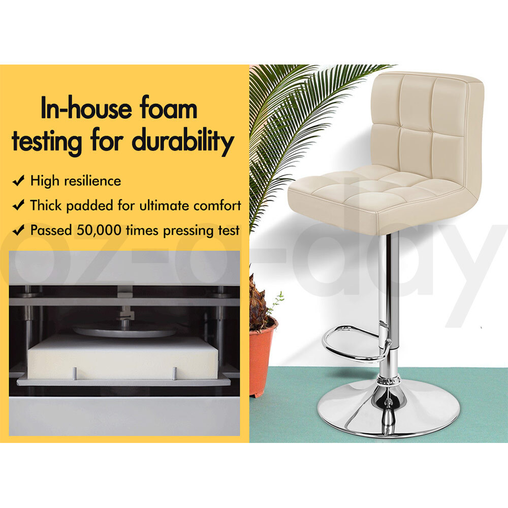 ALFORDSON Bar Stools Ralph Kitchen Swivel Chair Gas Lift Leather/Fabric x2/x4 - Picture 131 of 146