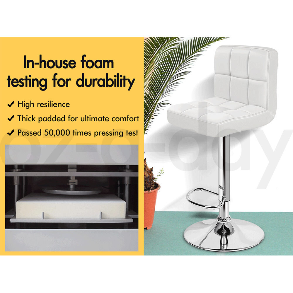 ALFORDSON Bar Stools Ralph Kitchen Swivel Chair Gas Lift Leather/Fabric x2/x4 - Picture 59 of 146